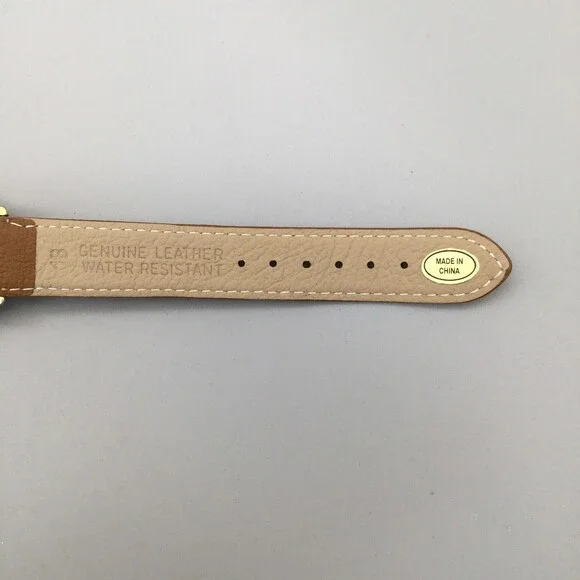 Vtg Timex Indiglo Watch Men 35mm Gold Tone Date Leather Band New Battery - Picture 11 of 15